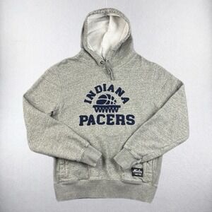 Indiana Pacers Hoodie Mens Small New Era Sweatshirt Gray Felt Lettering NBA